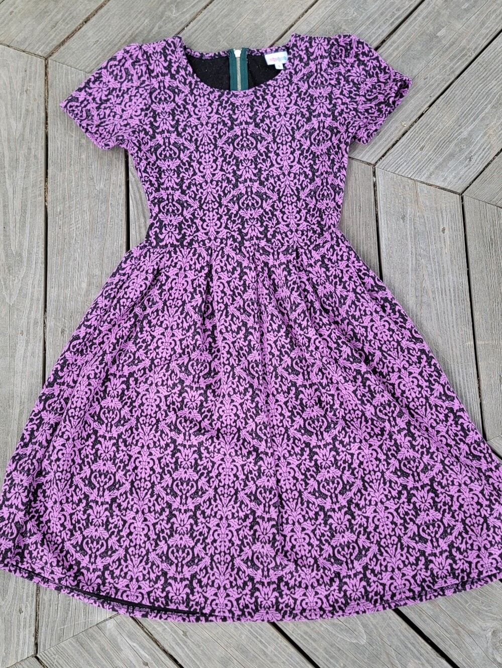 Lularoe size small short sleeved dress - pink and grey floral